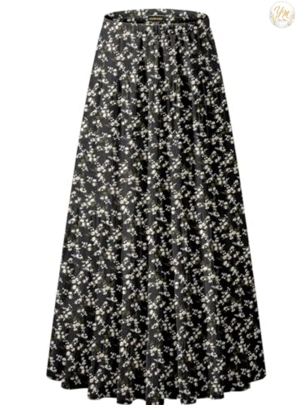 Women's Chiffon High Waist Pleated A-Line Maxi Skirt